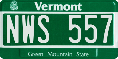 VT license plate NWS557