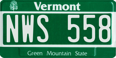 VT license plate NWS558