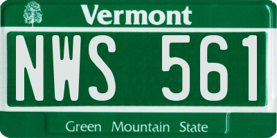 VT license plate NWS561