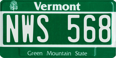 VT license plate NWS568