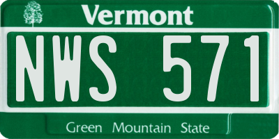 VT license plate NWS571