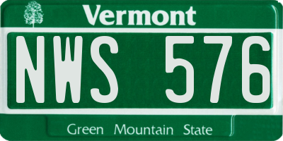 VT license plate NWS576