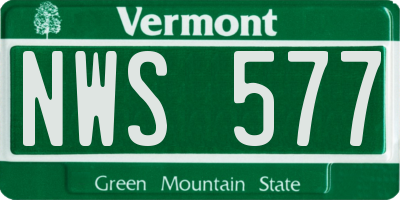 VT license plate NWS577