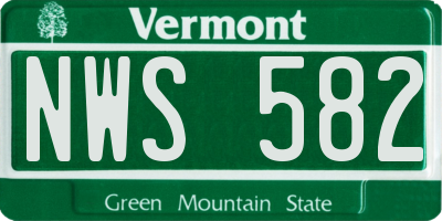 VT license plate NWS582