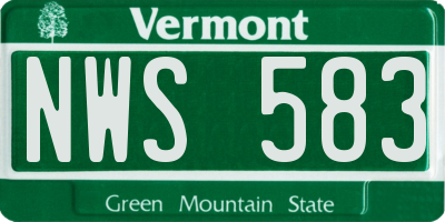 VT license plate NWS583
