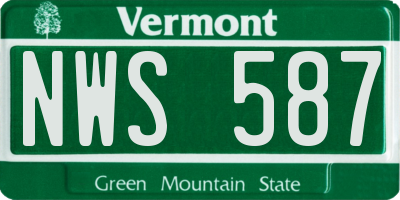VT license plate NWS587