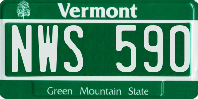 VT license plate NWS590