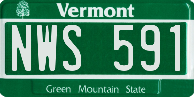 VT license plate NWS591