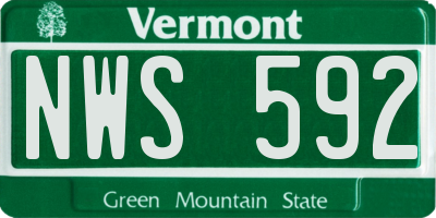 VT license plate NWS592