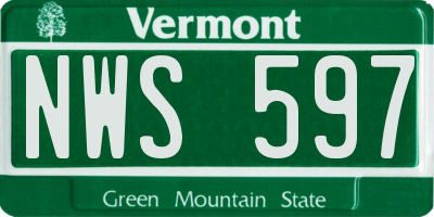 VT license plate NWS597