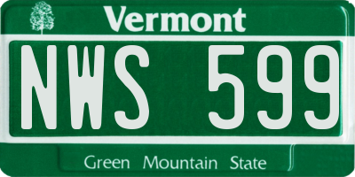 VT license plate NWS599