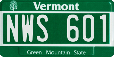 VT license plate NWS601