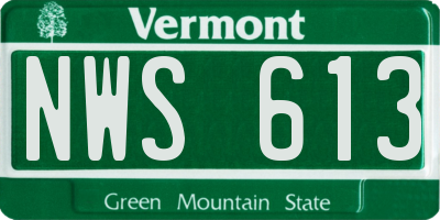 VT license plate NWS613