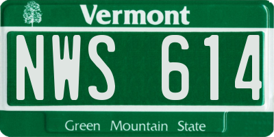 VT license plate NWS614