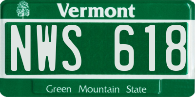 VT license plate NWS618
