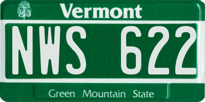 VT license plate NWS622