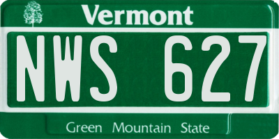 VT license plate NWS627