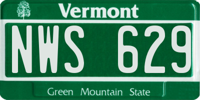 VT license plate NWS629