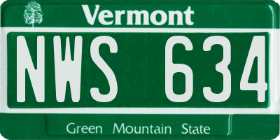 VT license plate NWS634