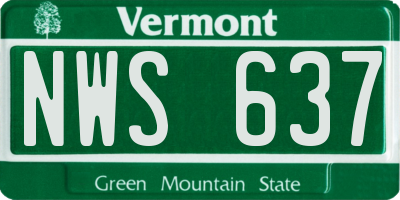 VT license plate NWS637