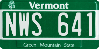 VT license plate NWS641