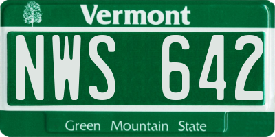 VT license plate NWS642