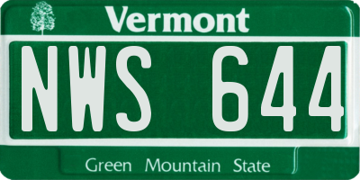 VT license plate NWS644