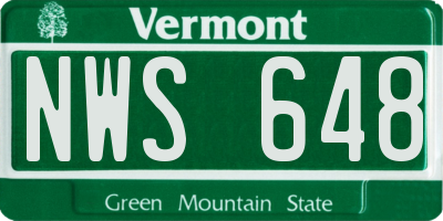 VT license plate NWS648