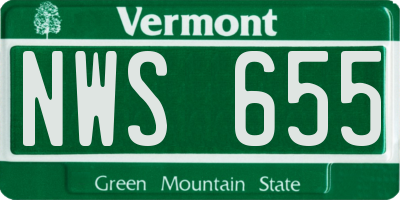 VT license plate NWS655