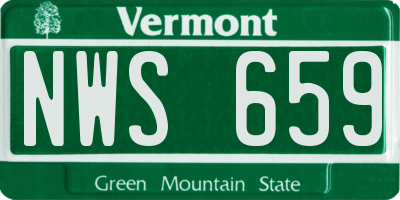 VT license plate NWS659