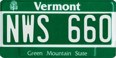 VT license plate NWS660