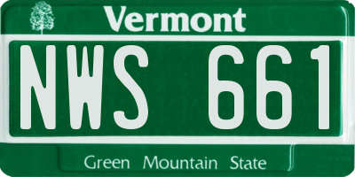 VT license plate NWS661