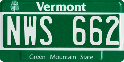 VT license plate NWS662