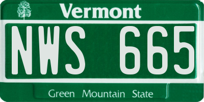 VT license plate NWS665