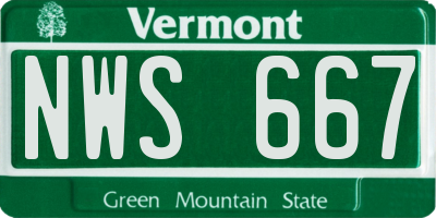 VT license plate NWS667