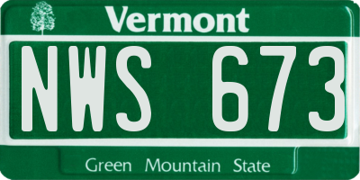 VT license plate NWS673