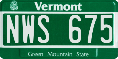 VT license plate NWS675