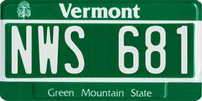 VT license plate NWS681