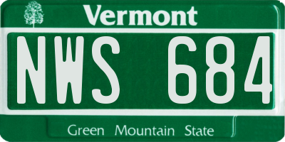 VT license plate NWS684