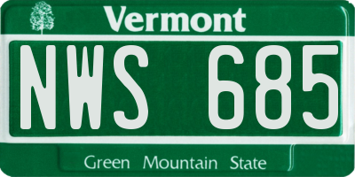 VT license plate NWS685