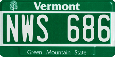 VT license plate NWS686