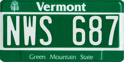 VT license plate NWS687