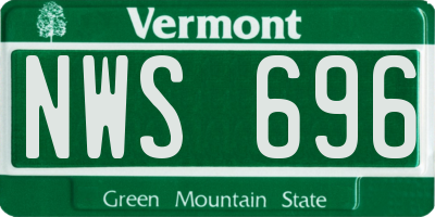 VT license plate NWS696