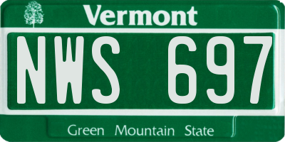 VT license plate NWS697