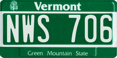 VT license plate NWS706
