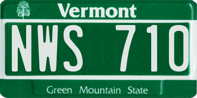 VT license plate NWS710