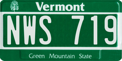 VT license plate NWS719