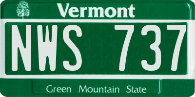 VT license plate NWS737