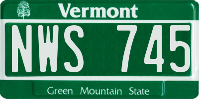 VT license plate NWS745