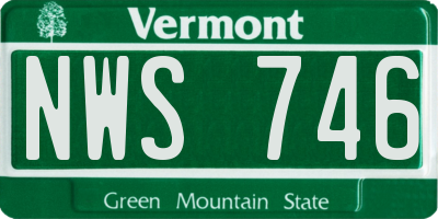 VT license plate NWS746